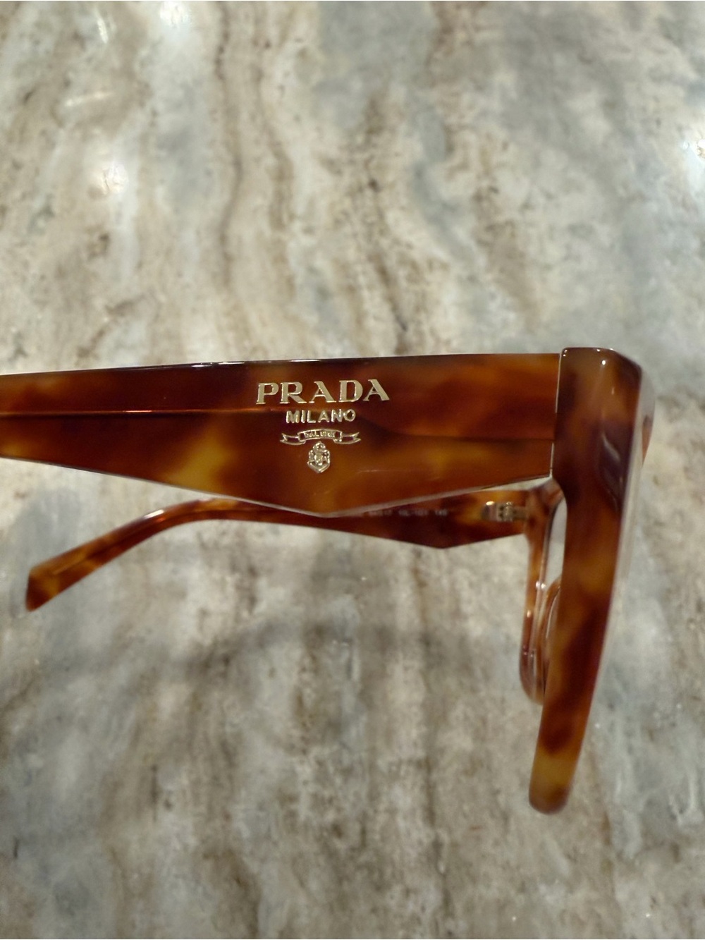 Prada Women's Tortoiseshell Cat-Eye Glasses Frame, model VPR 20Z with brand case - Picture 5 of 9